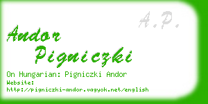 andor pigniczki business card